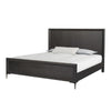 Kaira King Size Bed | Metal Accents | Espresso Brown Solid Rubberwood