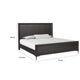 Kaira King Size Bed | Metal Accents | Espresso Brown Solid Rubberwood