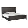 Kaira King Size Bed | Metal Accents | Espresso Brown Solid Rubberwood