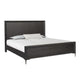 Kaira King Size Bed | Metal Accents | Espresso Brown Solid Rubberwood