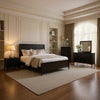 Kaira 4pc Queen Bedroom Set, Dresser Mirror Nightstand, Espresso Brown