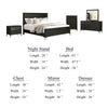 Kaira 5pc Queen Bedroom Set | Chest Nightstand Mirror | Espresso Brown