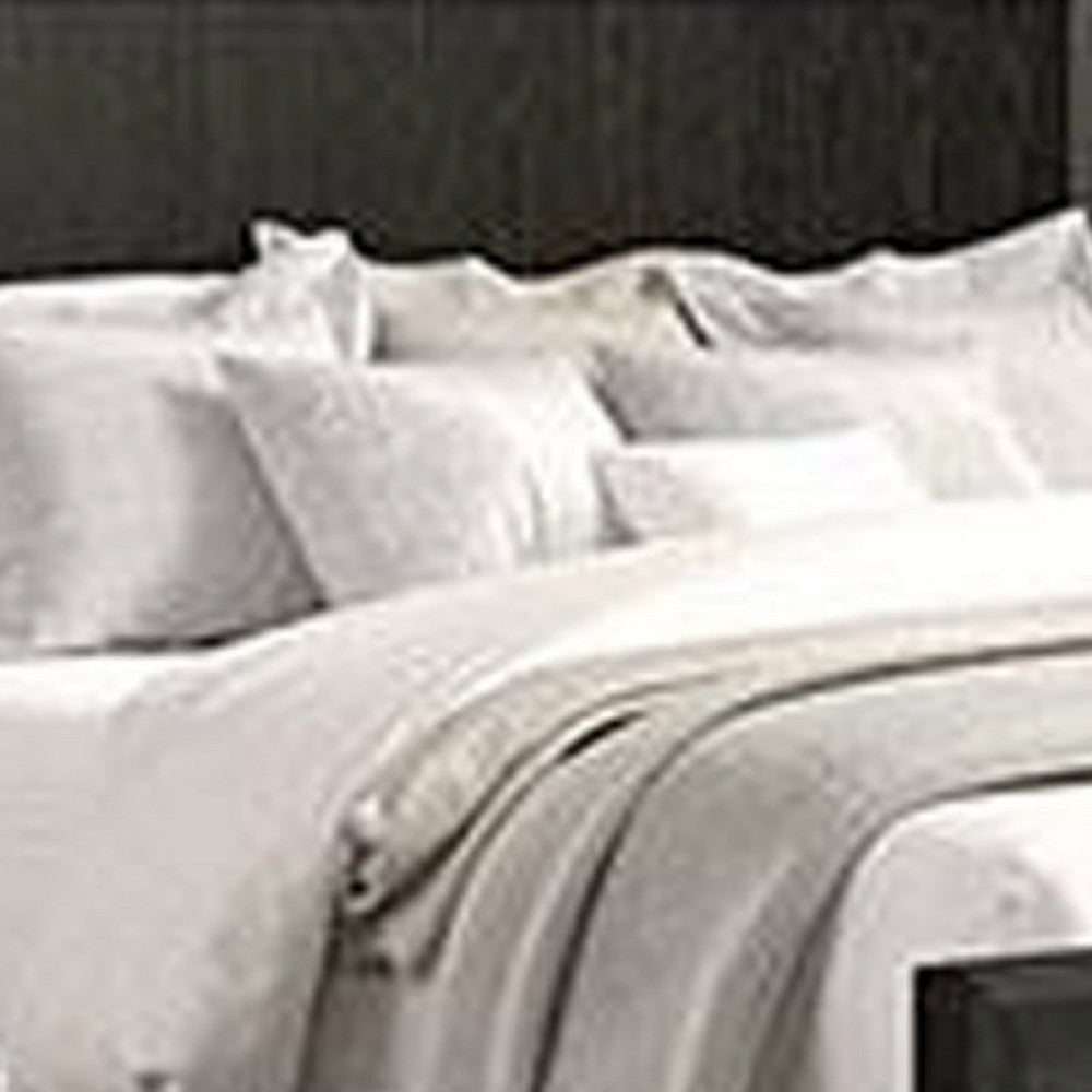 Kaira Queen Size Bed | Metal Accents | Espresso Brown Solid Rubberwood