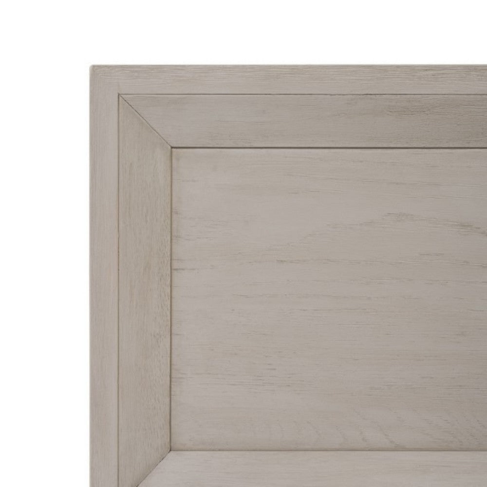 Kaira King Bed with Metal Accents | Natural Oak Brown Solid Rubberwood