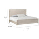Kaira King Bed with Metal Accents | Natural Oak Brown Solid Rubberwood