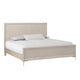 Kaira King Bed with Metal Accents | Natural Oak Brown Solid Rubberwood