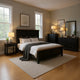 Ginie 4pc Queen Bedroom Set | USB Bedside Table | Black Oak Brown