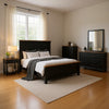 Ginie 5pc Queen Bedroom Set | 2 Bedside Tables Mirror Black Brown