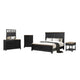 Ginie 5pc Queen Bedroom Set | USB Bedside Table Black Rustic Oak Brown BM333561