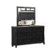 Ginie 5pc Queen Bedroom Set | USB Bedside Table Black Rustic Oak Brown