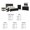 Ginie 5pc Queen Bedroom Set | USB Bedside Table Black Rustic Oak Brown BM333561