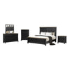 Ginie 5pc Queen Bedroom Set | USB Nightstand | Black Rustic Oak Brown