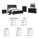 Ginie 5pc Queen Bedroom Set | USB Nightstand | Black Rustic Oak Brown