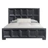 Kizie King Bed | Classic Recessed Panel | Weathered Black Solid Wood