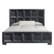Kizie King Bed | Classic Recessed Panel | Weathered Black Solid Wood
