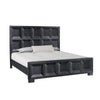 Kizie King Bed | Classic Recessed Panel | Weathered Black Solid Wood