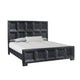 Kizie King Bed | Classic Recessed Panel | Weathered Black Solid Wood