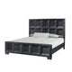 Kizie King Bed | Classic Recessed Panel | Weathered Black Solid Wood