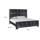 Kizie King Bed | Classic Recessed Panel | Weathered Black Solid Wood