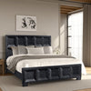Kizie King Bed | Classic Recessed Panel | Weathered Black Solid Wood