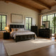 Kizie 4pc Queen Bedroom Set, Rustic Black Dresser Mirror XL Nightstand