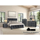 Kizie 5pc Queen Bedroom Set, Rustic Black, Mirror, 2 Nightstands