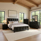 Kizie 5pc Queen Bedroom Set, Rustic Black, Mirror, 2 Nightstands