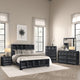 Kizie 5pc Queen Bedroom Set, Rustic Black, Chest, Mirror, Nightstand