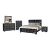 Kizie 5pc Queen Bedroom Set | Black | XL Nightstand | Chest | Mirror