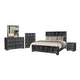 Kizie 5pc Queen Bedroom Set | Black | XL Nightstand | Chest | Mirror