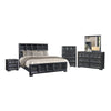 Kizie 5pc Queen Bedroom Set | Black | XL Nightstand | Chest | Mirror