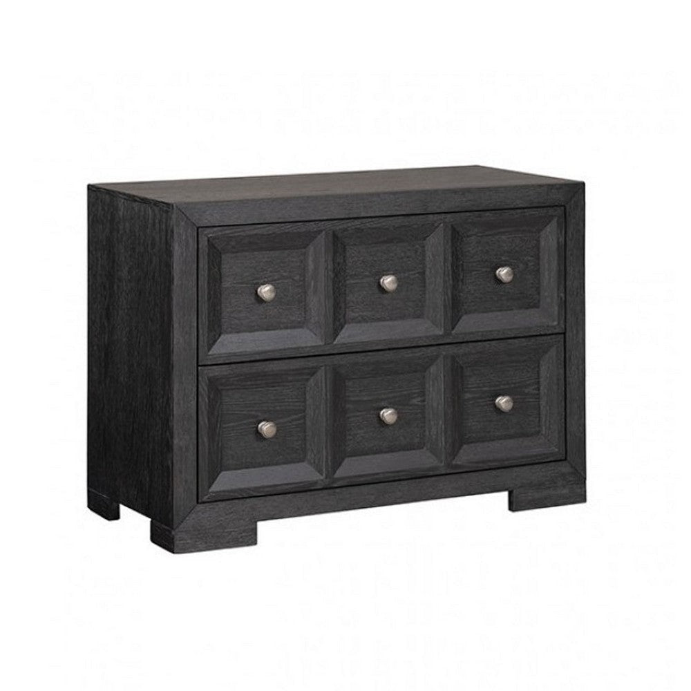 Kizie 5pc Queen Bedroom Set | Black | XL Nightstand | Chest | Mirror BM333570