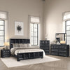 Kizie 5pc Queen Bedroom Set | Black | XL Nightstand | Chest | Mirror