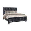 Kizie Queen Bed | Classic Recessed Panel | Weathered Black Solid Wood