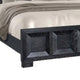 Kizie Queen Bed | Classic Recessed Panel | Weathered Black Solid Wood