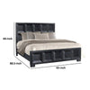 Kizie Queen Bed | Classic Recessed Panel | Weathered Black Solid Wood