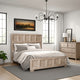 Kizie King Size Bed | Modern Classic Recessed Panels Beige Solid Wood
