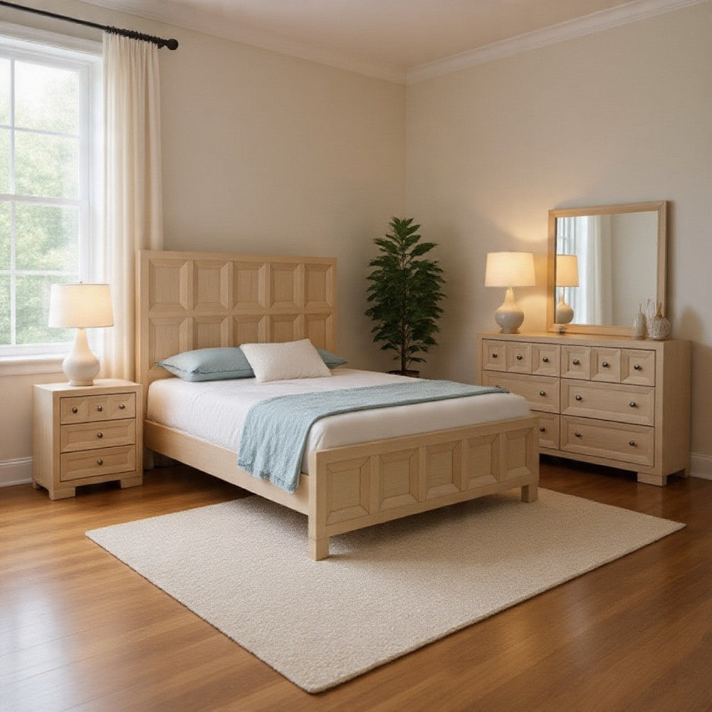 beige dresser and nightstand set Transitional Style Cream Eastern King Size Bed 4pc Mirror Bedroom Furniture Wooden Home this bedroom furniture set brings easy storage and a modern look to your space. RoyalCraft Small 3 Drawer Dresser