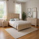 Kizie 4pc Queen Bedroom Set | XL Nightstand | Dresser Mirror | Beige
