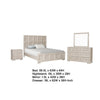 Kizie 5pc Queen Bedroom Set, 2 XL Nightstands, Dresser Mirror, Beige