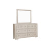 Kizie 5pc Queen Bedroom Set 2 Nightstands Dresser Mirror Beige Wood BM333576