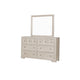 Kizie 5pc Queen Bedroom Set 2 Nightstands Dresser Mirror Beige Wood BM333576