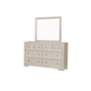 Kizie 5pc Queen Bedroom Set, 2 Nightstands, Dresser Mirror, Beige Wood
