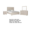 Kizie 5pc Queen Bedroom Set 2 Nightstands Dresser Mirror Beige Wood BM333576