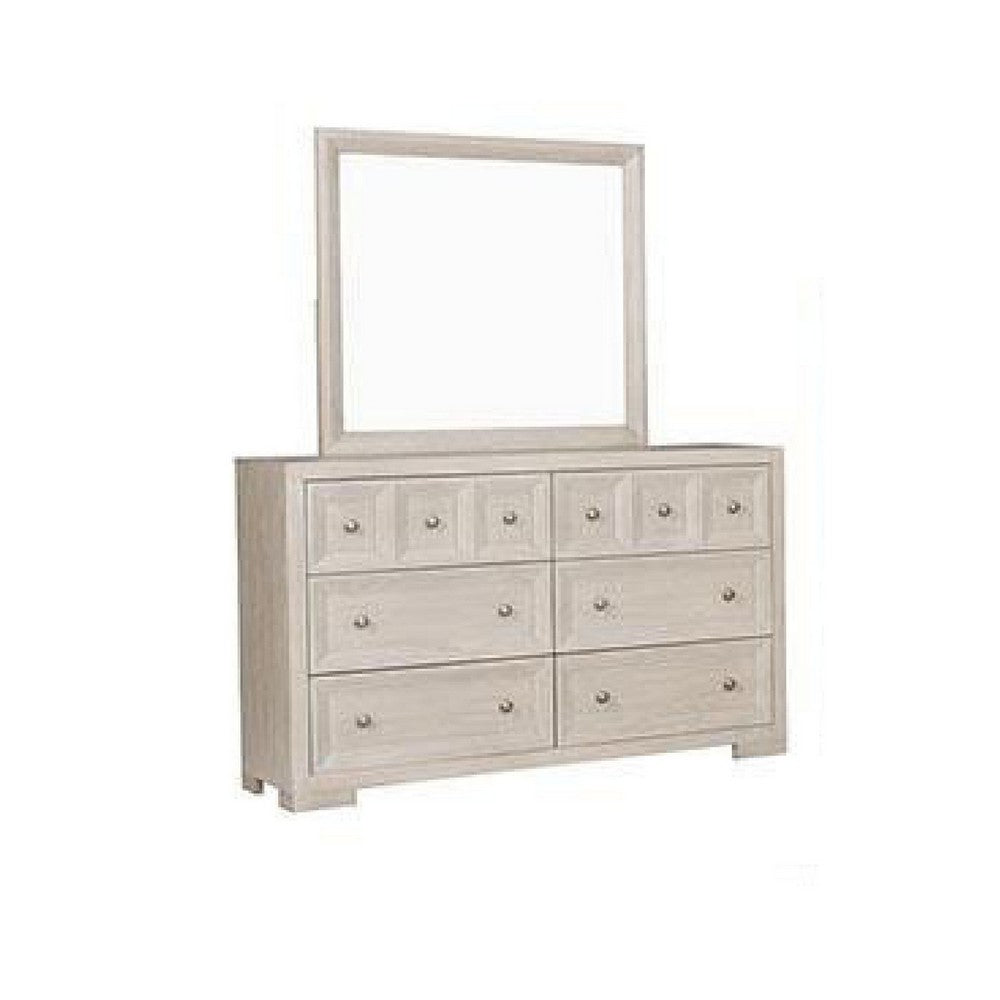 Kizie 5pc Queen Bedroom Set |Nightstand, Chest, Dresser in Beige Wood
