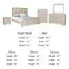 Kizie 5pc Queen Bedroom Set |Nightstand, Chest, Dresser in Beige Wood