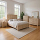 Kizie 5pc Queen Bedroom Set |Nightstand, Chest, Dresser in Beige Wood