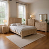 Kizie 5pc Queen Bedroom Set |Nightstand, Chest, Dresser in Beige Wood