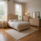 Kizie 5pc Queen Bedroom Set |Nightstand, Chest, Dresser in Beige Wood