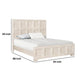 Kizie Queen Size Bed | Modern Classic Recessed Panels | Beige Wood
